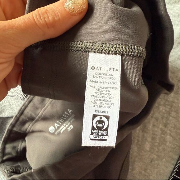 Sz XS Athleta Greenish Brown with Grey Athletic Leggings in great condition - Picture 11 of 12